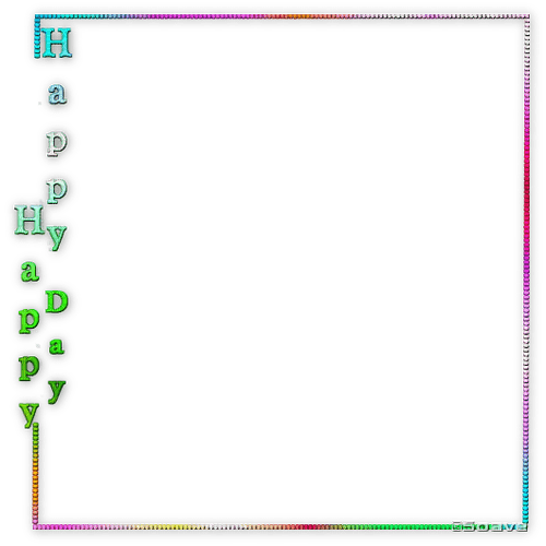 soave frame deco text happy day rainbow - besplatni png