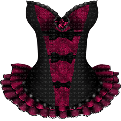 cecily-corset fushia noir noeuds - png ฟรี