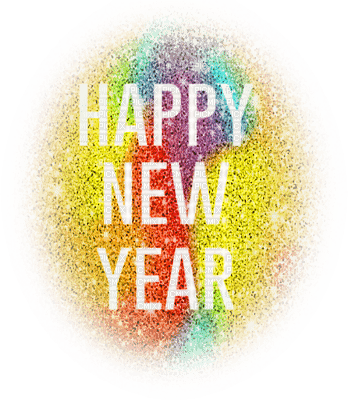 soave text new year deco happy white rainbow - ücretsiz png
