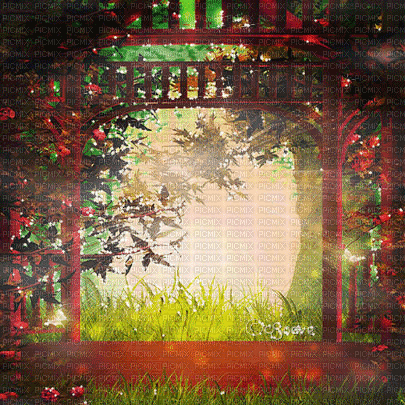 soave background animated autumn garden oriental - Gratis animeret GIF
