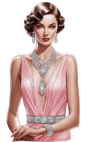 Art Deco Rosa - Vintage - Rubicat - 無料png