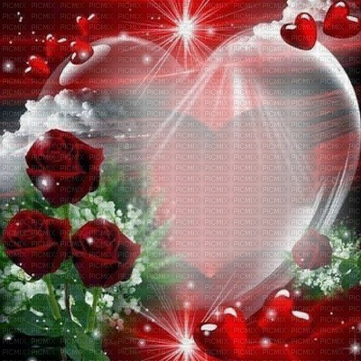 Fond coeur fond rouge fleurs roses rouges Debutante - бесплатно png