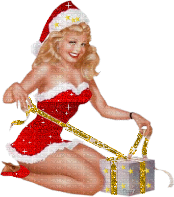 woman santa bp - Безплатен анимиран GIF