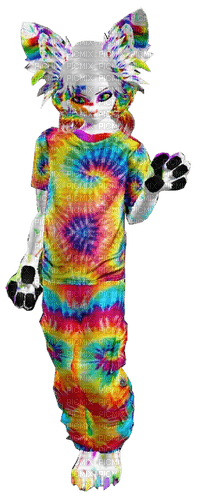 Rainbow tie dye catboy - 無料png