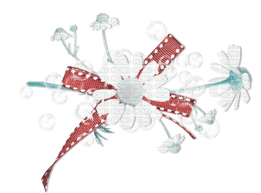 soave deco flowers scrap bow daisy white pink teal - Free PNG