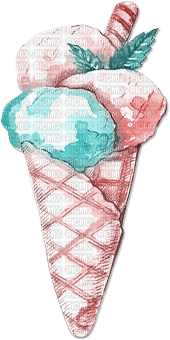 soave deco ice cream summer pink teal - PNG gratuit