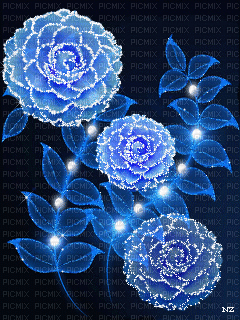 MMarcia gif flores fleurs  blue - Zdarma animovaný GIF