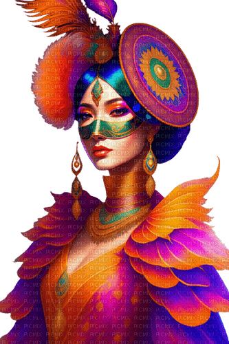 femme masquée portant un masque vénitien - png grátis