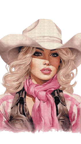 western cowgirl, girl pink - GIF animate gratis