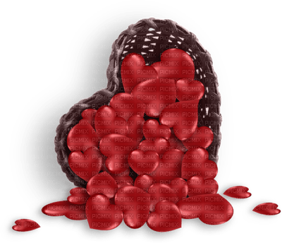 Basket Heart Red Brown - Bogusia - darmowe png