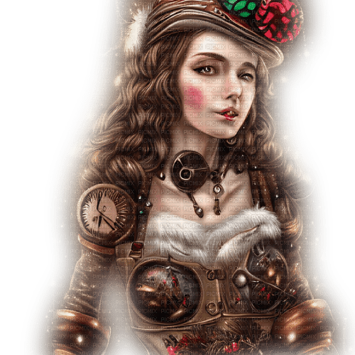 kikkapink woman christmas winter steampunk - png ฟรี