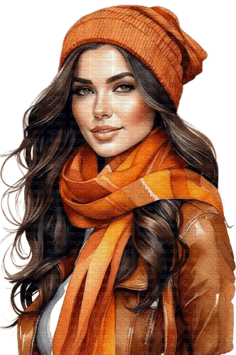 Woman. Fall. Autumn. Winter. Leila - Free PNG