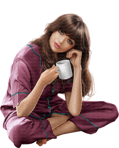 femme boisson café idca - png ฟรี