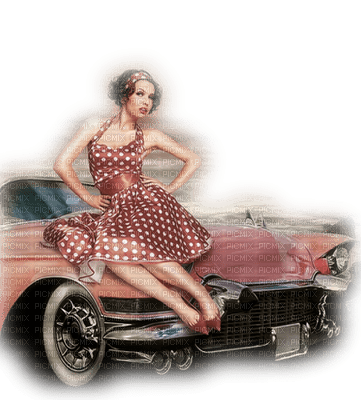 woman-pink-sitting-car-minou52 - png ฟรี
