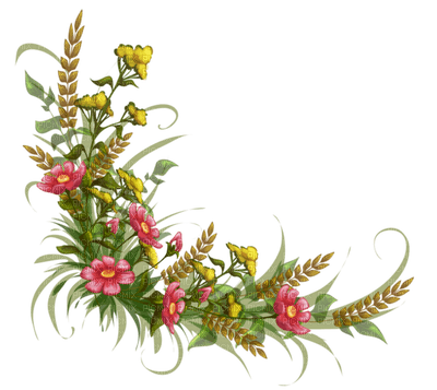 flower border deco fleur coin - PNG gratuit