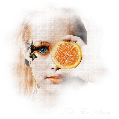 Kaz_Creations Woman Femme Orange Fruit - PNG gratuit