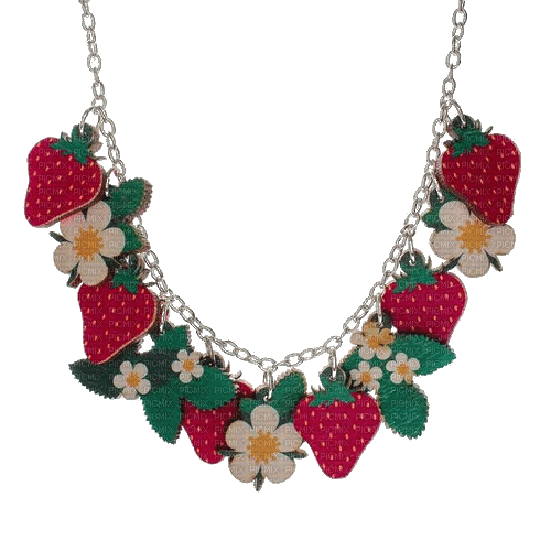 Bijoux en fraise strawberry jewelry - Free animated GIF