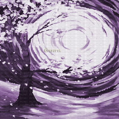 Y.A.M._Art Japan landscape background purple - Animovaný GIF zadarmo