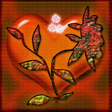 Flor corazón - GIF animado grátis
