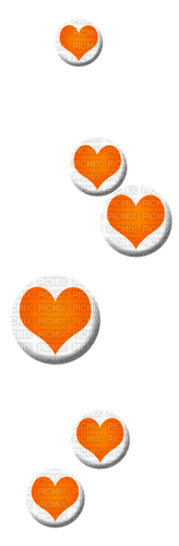 Hearts.White.Orange - nemokama png