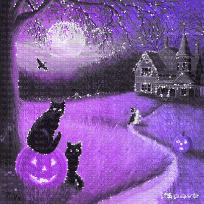 soave background halloween vintage cat - Free animated GIF