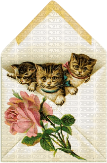 dolceluna spring cat vintage deco letter kitten - бесплатно png