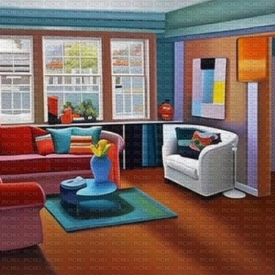 90s Sitcom Living Room - PNG gratuit