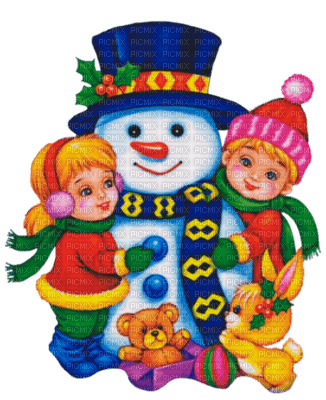 loly33 enfant       bonhomme  de neige - бесплатно png