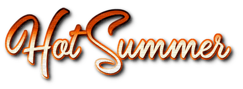 Hot Summer.Text.Orange - By KittyKatLuv65 - Free PNG