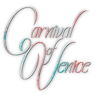 soave text carnival venice pink teal - 無料png
