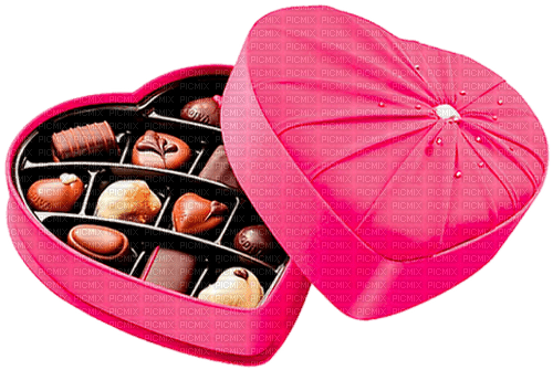 Heart.Box.Candy.Brown.Pink - png ฟรี