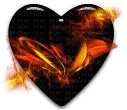 coeur en feu - PNG gratuit