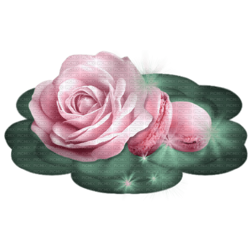 kikkapink deco leaf rose macaron pink teal - безплатен png