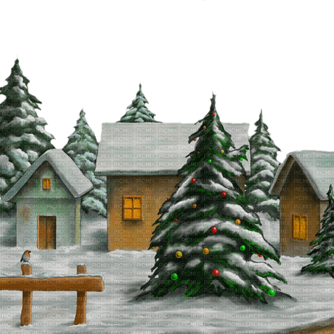 christmas house village - kostenlos png