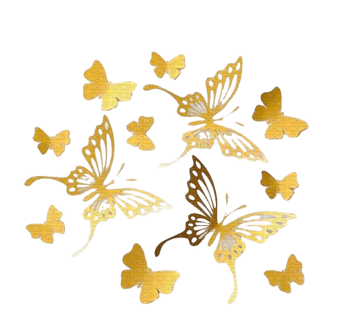 gold butterfly;s  deco 3 - nemokama png