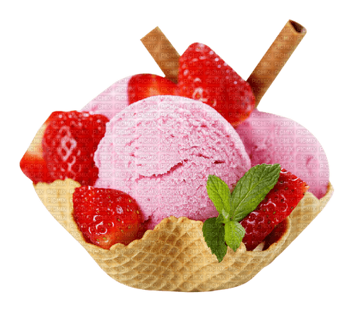 ice cream with strawberry by nataliplus - PNG gratuit