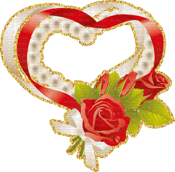 сердце,розы,ленты - GIF animado gratis