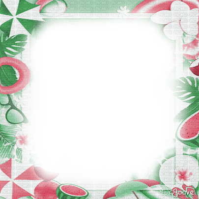 soave frame summer pool tropical flowers fruit - zadarmo png