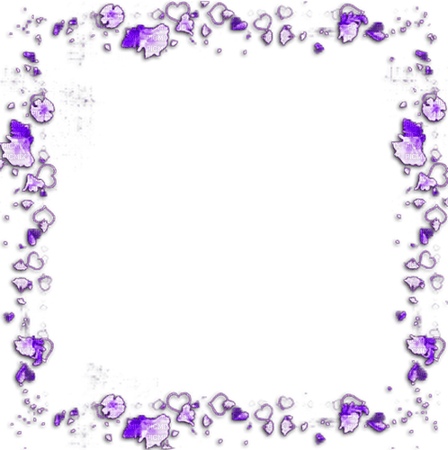 Frame Purple Flowers - Free PNG