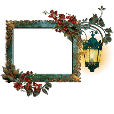 frame with berries and lantern-cadre avec des baies et lanterne-cornice con frutti di bosco e la lanterna-ram med bär och lykta-blå-blue-beautiful-minou - 免费PNG