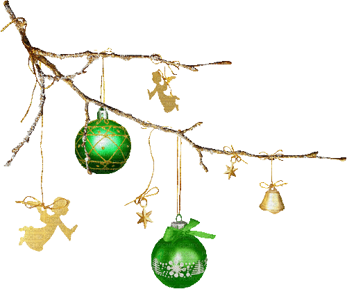 Ornaments.Gold.Green.Animated - KittyKatluv65 - Free animated GIF