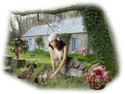 femme jardinière - png grátis