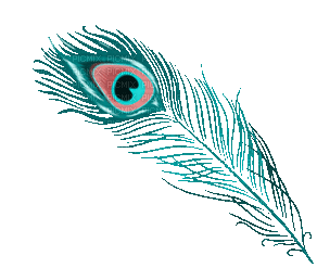 soave deco peacock feathers animated pink teal - 無料のアニメーション GIF