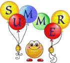 Smiley Summer Balloons - Ilmainen animoitu GIF