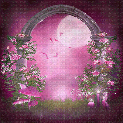 soave background animated garden fantasy night - Δωρεάν κινούμενο GIF