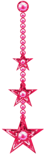 Hanging.Stars.Pearls.Pink - PNG gratuit
