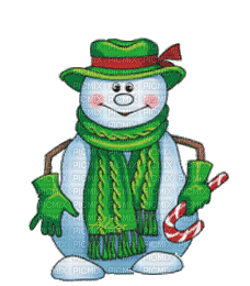 Greeting Snowman - Animovaný GIF zadarmo