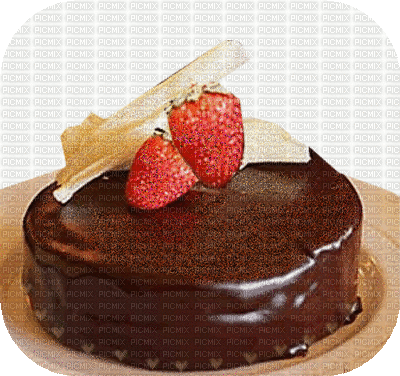 Chocolate Cake w/Strawberries - GIF animado gratis