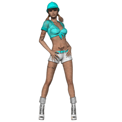 Cleo girl turquoise - gratis png