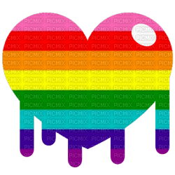 Rainbow Gilbert Baker dripping paint Pride heart - PNG gratuit